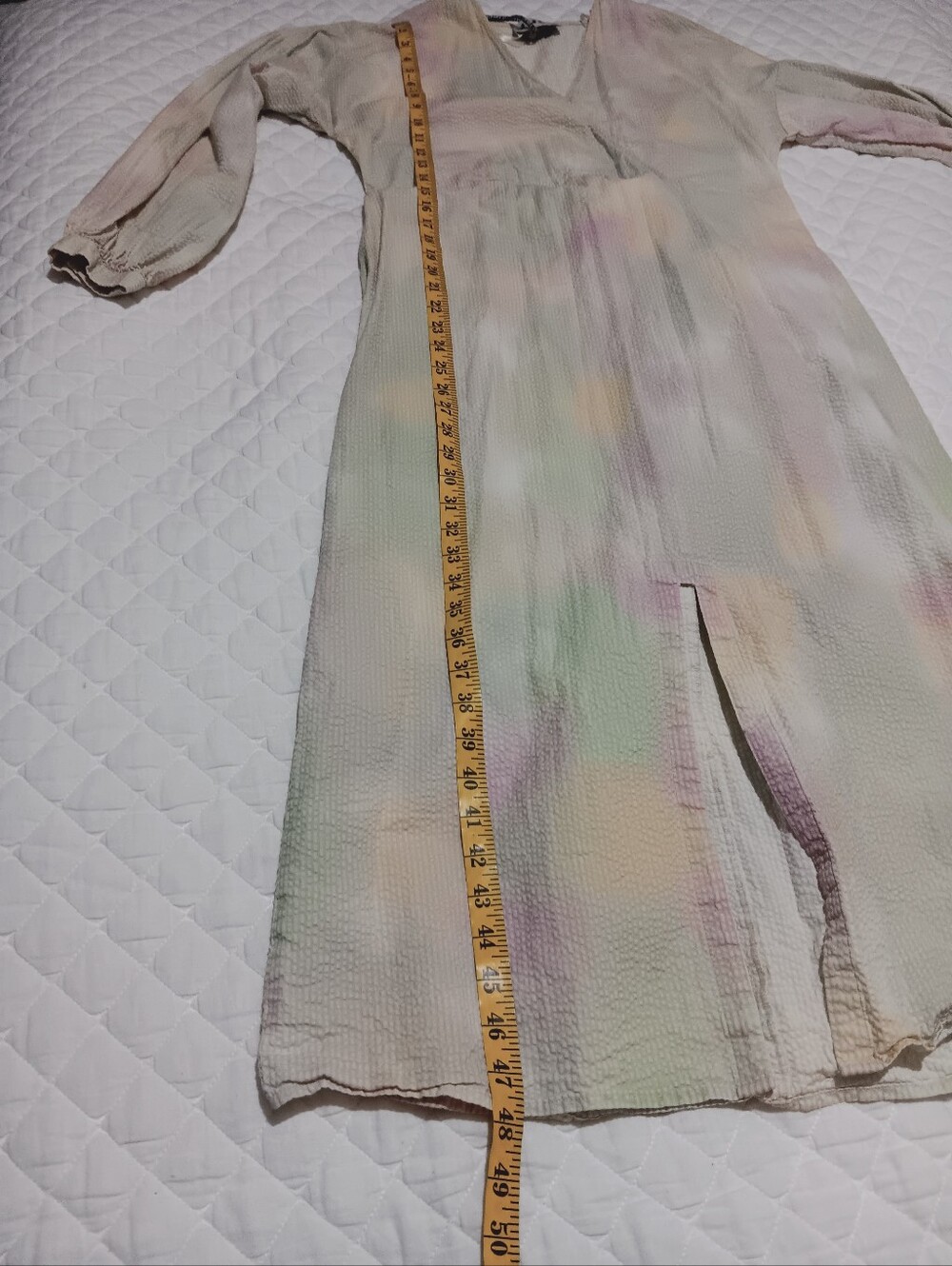 JUST Female Pastel Tie-Waist Midi Dress - Multi Pastel Colors Size M - Picture 12 of 16
